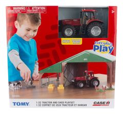 * Farm Building Set with Case Tractor