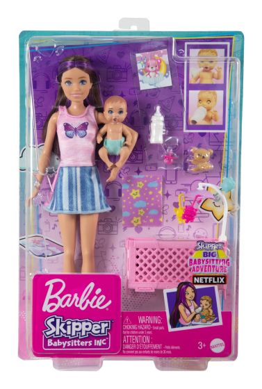 Barbie Skipper Babysitters Crib Blonde Hair Doll Playset