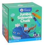 Washable Sidewalk Chalk - 24 Colors Kit with 2 Hol